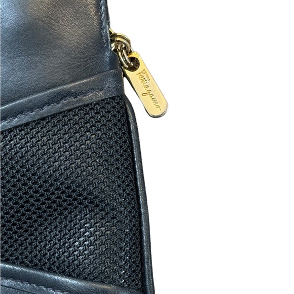 Salvatore Ferragamo Vintage Firenze 5 Navy Blue Paneled Crossbody Bag - Picture 5 of 12